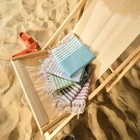 Полотенце - пештемаль пляжное Waffle, 100×180 см, хлопок 100 %, салатовое - Фото 6