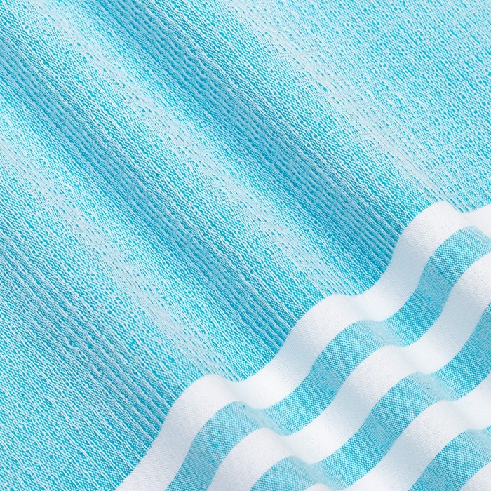 Пештемаль для пляжа, бани, сауны Waffle 100х180 см, голубой - фото 1897153883