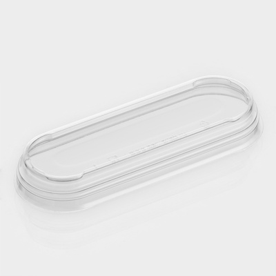 Крышка пластиковая одноразовая для креманки овальной «Лимончелло», 12.5×4.5×1.5 см, прозрачная