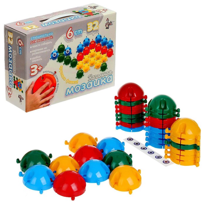 Мозаика напольная Десятое Королевство, с крупными фишками, 32 элемента, d=60 мм - Фото 1