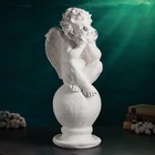 Фигура гипс «Ангел на шаре», большой белый, 26×27×64 см - Фото 3