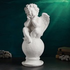 Фигура гипс «Ангел на шаре», большой белый, 26×27×64 см - Фото 6