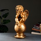 Фигура "Ангел на шаре" большой бронза 22х22х65см - Фото 4