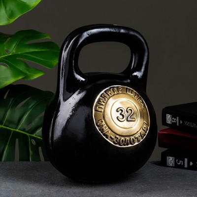 Копилка для денег «Гиря», гипс, чёрный, 19×19×29 см