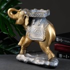 Фигура "Слон стоя" бронза/серебро, 14х25х25см - Фото 4