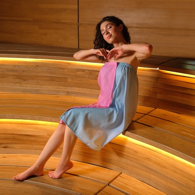 Полотенце вафельное для бани Экономь и Я "Малибу" (парео) 80х144 см, 100% хл, 200 г/м2