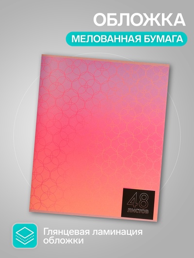 Комплект тетрадей из 5 штук (4 разные + 1 повторяющаяся), 48 листов в клетку Calligrata «Мыльные пузыри», обложка мелованная бумага, блок №2, белизна 7...