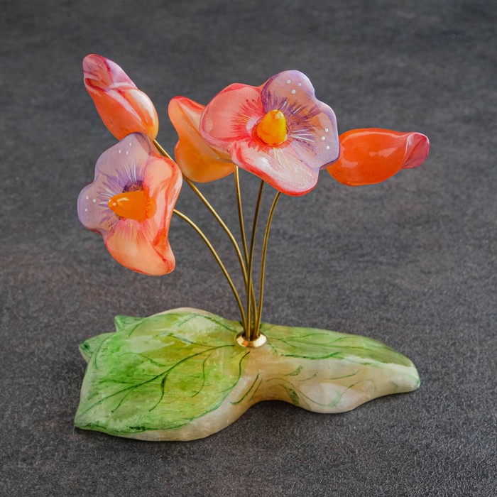 Сувенир "Букет", 5 цветков,с росписью - Фото 1