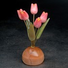 Сувенир "Тюльпаны в вазе", 5 цветков, малая,розовая,селенит - Фото 5