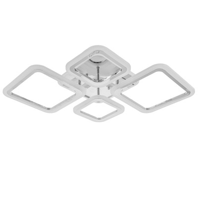 Люстра светодиодная «Квадро», 90 Вт LED RGB, 2700-4200К, хром, 78×48×15 см