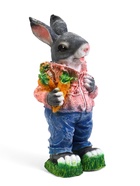Садовая фигура из полистоуна «Зайка с морковкой и рюкзаком», 40×14×18 см - Фото 6