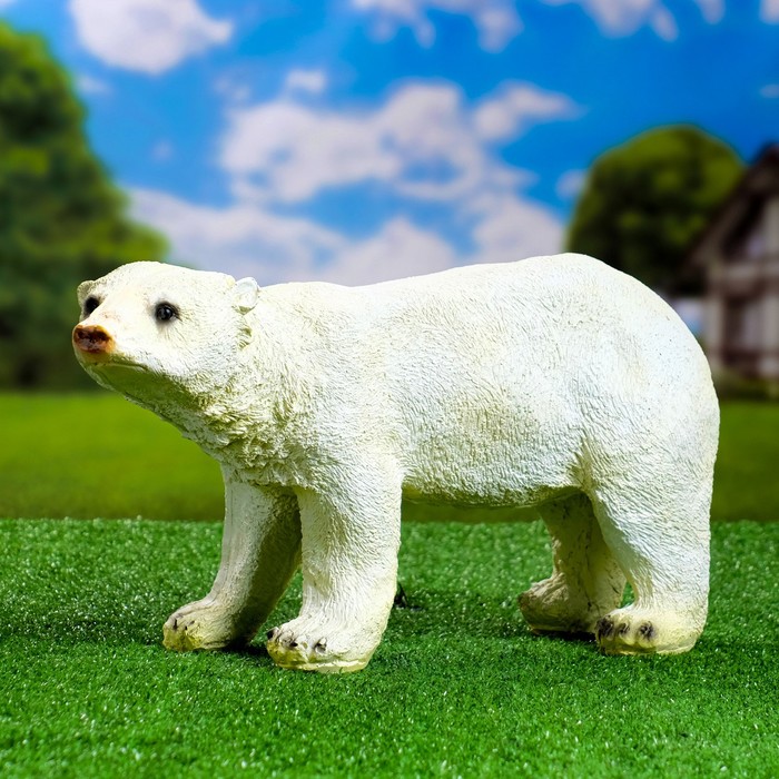 Садовая фигура "Медведь" белый, 25х45см - Фото 1