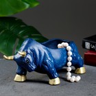 Подставка конфетница "Бык" синий мрамор, 12х24х11см - фото 7177156