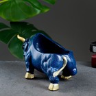Подставка конфетница "Бык" синий мрамор, 12х24х11см - Фото 4