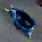 Подставка конфетница "Бык" синий мрамор, 12х24х11см - фото 4349386