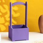 Кашпо - ящик деревянный 13,5х13,5х30 см, фиолетовый - фото 318836951