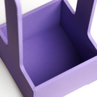 Кашпо - ящик деревянный 13,5х13,5х30 см, фиолетовый - фото 6577312