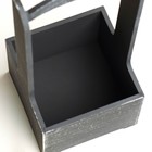 Кашпо - ящик деревянный "Прованс" 13,5х13,5х30 см черный - Фото 3