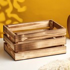 Кашпо - ящик деревянный 30х20х14,5 см обожженный - фото 9668781