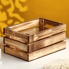 Кашпо - ящик деревянный 30х20х14,5 см обожженный - Фото 2