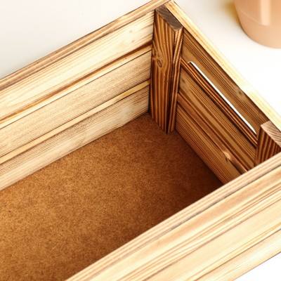 Подарочный ящик, 30×20×14.5 см, деревянный, цвет обожжённое дерево