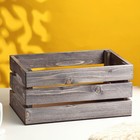 Кашпо - ящик деревянный 30х20х14,5 см состаренный дуб - Фото 1