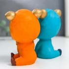 Набор фигурок 2 шт. полистоун «Малыши в комбинезонах с ушками - первый поцелуй», 9.5×6×5 см  (артикул 7623805)  большой выбор товаров оптом и в розницу по низким ценам с доставкой