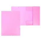 Папка на резинке А4, 500 мкм, Calligrata, Pastel, корешок 20 мм, до 150 листов, тиснение "песок", фламинго - Фото 1