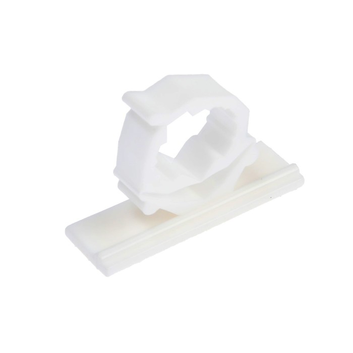 Держатель самоклеящийся для проводов ТУНДРА krep, d=20 мм, 60×20×40 мм, белый, 4 шт.