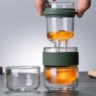 Портативный чайный сервиз в чехле ДЖЕКИЧАЙ, на 2 персоны, ёмкость 180 мл, пиалы 120 мл, стекло - Фото 2