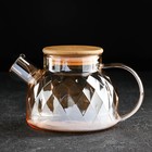 Чайник стеклянный заварочный «Круиз», 800 мл, с металлическим ситом, цвет золотой - фото 318837336