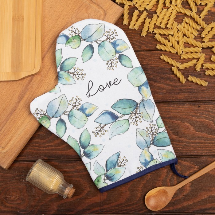 Варежка-прихватка «Flower mood» 20×28 см, саржа, 100% хлопок, ватин 250 г/м² - Фото 1