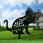 Садовая фигура "Кошечка" черная, 30х20см - Фото 1