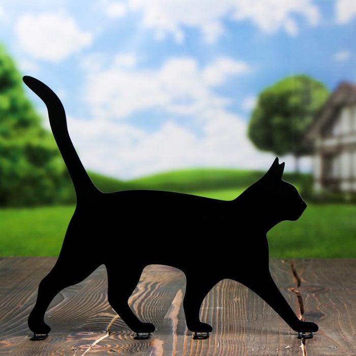Садовая фигура "Кошечка" черная, 30х30см - Фото 1
