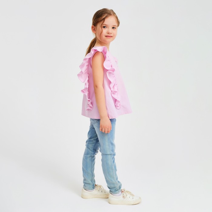 Блузка для девочки MINAKU: Cotton Collection цвет светло-сиреневый, рост 104 - фото 1908882164