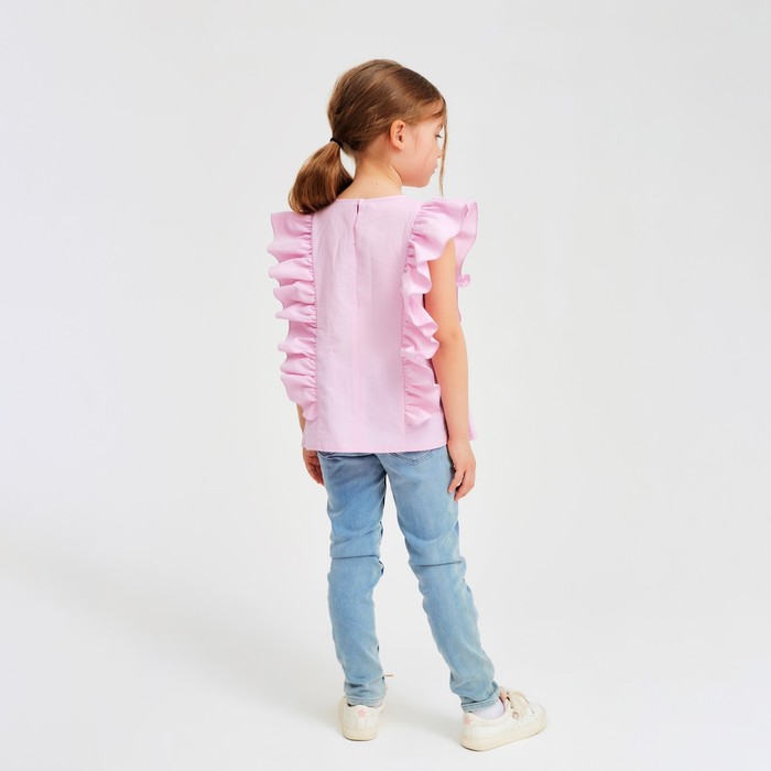 Блузка для девочки MINAKU: Cotton Collection цвет светло-сиреневый, рост 104 - фото 1908882165