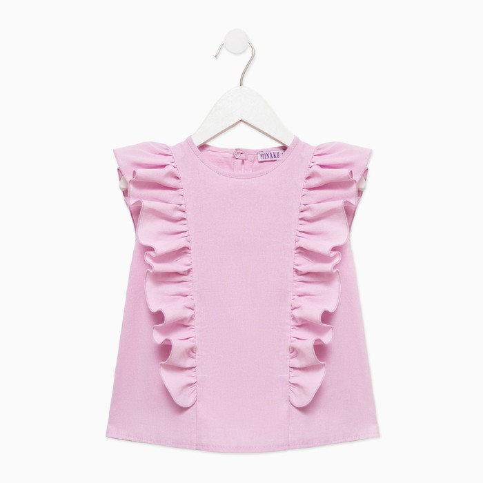 Блузка для девочки MINAKU: Cotton Collection цвет светло-сиреневый, рост 104 - фото 1908882168