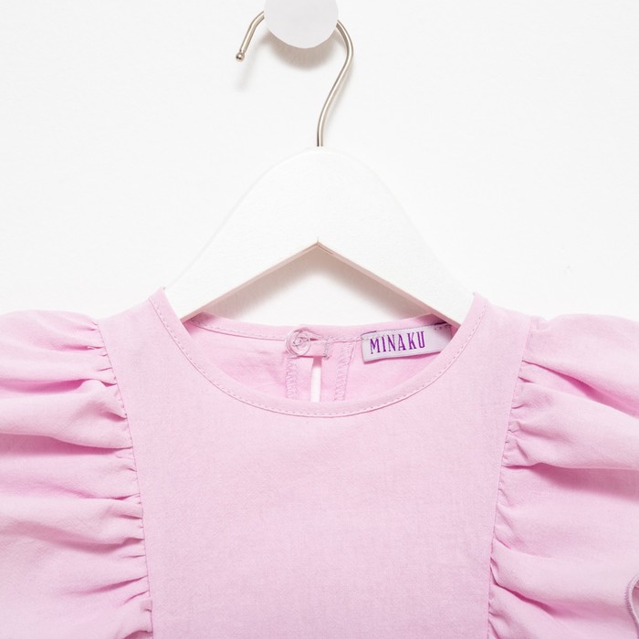 Блузка для девочки MINAKU: Cotton Collection цвет светло-сиреневый, рост 104 - фото 1908882169