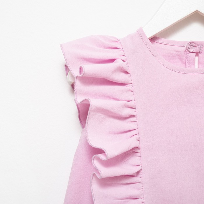 Блузка для девочки MINAKU: Cotton Collection цвет светло-сиреневый, рост 104 - фото 1908882170