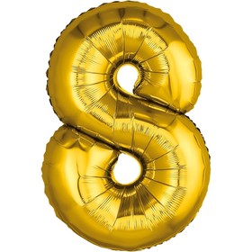 Шар фольгированный 32' «Цифра 8», цвет золото
