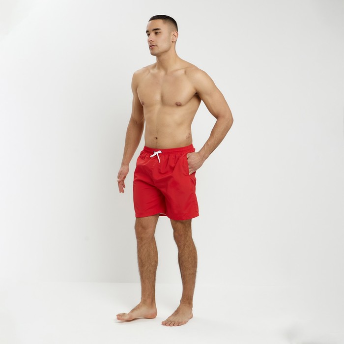 Плавки купальные мужские однотонные, MINAKU цвет красный, размер 50
