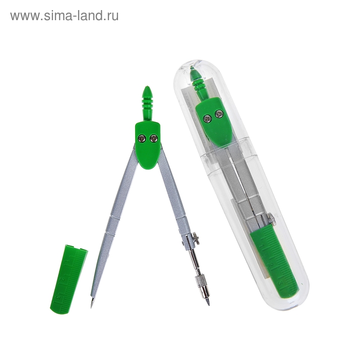 Циркуль металлический в пластиковой тубе с защитным колпачком - Фото 1