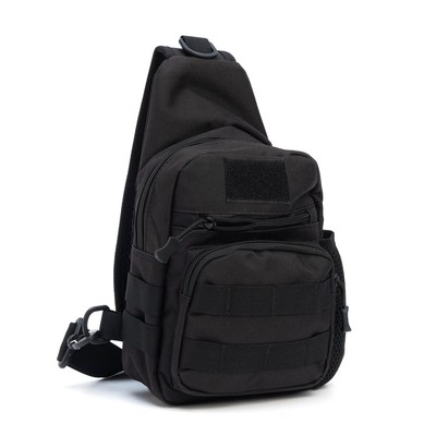 Рюкзак-слинг на молнии Аdventure, с карманами, чёрный