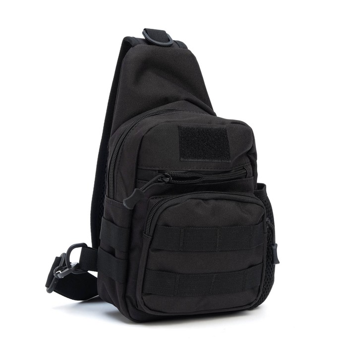Рюкзак-слинг на молнии Аdventure, с карманами, чёрный - Фото 1
