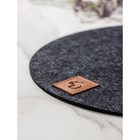 Салфетка сервировочная на стол Доляна «Грэй», d=30 см, толщина 4 мм, цвет чёрный - Фото 3