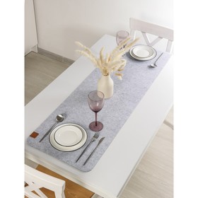 Дорожка на стол Доляна «Грэй», 40×150 см, толщина 4 мм, цвет светло-серый