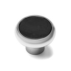 Ручка кнопка ТУНДРА РК101, цвет хром с черной вставкой - фото 804794883