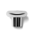 Ручка кнопка ТУНДРА РК101, цвет хром с черной вставкой - фото 804794885