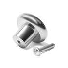 Ручка кнопка ТУНДРА РК101, цвет хром с черной вставкой - фото 804794887