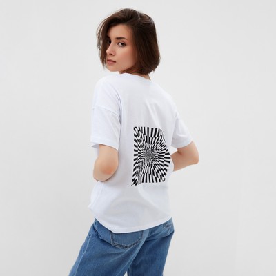 Футболка женская MINAKU Abstraction, белая, размер 52